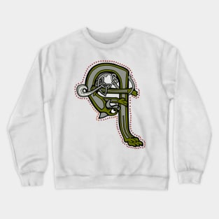 Celtic Cat Letter Q Crewneck Sweatshirt